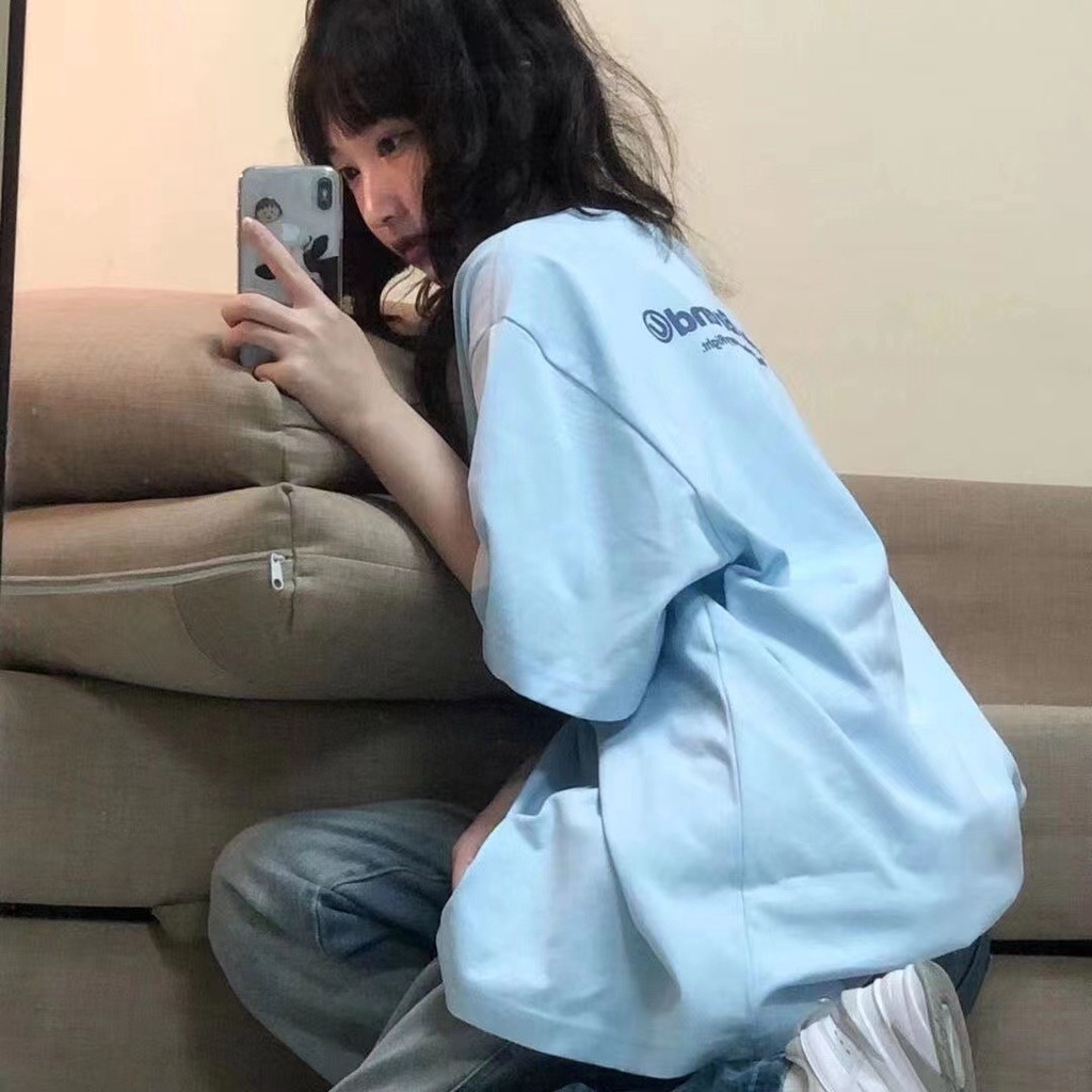 NRVP Áo Thun Unisex Mùa Hè Dáng Suông Tay Cộc Phong Cách Hàn Quốc Cho Nam Nữ