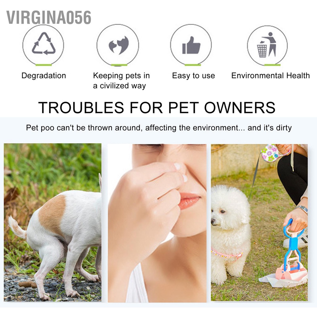 Virgina056 Túi đựng rác 10 cuộn có thể phân hủy được cho vật nuôi thơm làm sạch Sản phẩm