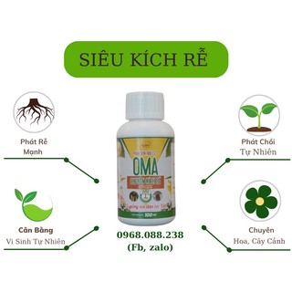 Chế phẩm sinh học 𝐎𝐌𝐀 𝐊𝐈́𝐂𝐇 𝐑𝐄̂̃ 𝟏𝟎𝟎𝐦𝐥 💥chính hãng💥 phát rễ mạnh. chuyên dùng cho hoa hồng, cây cảnh các loại...