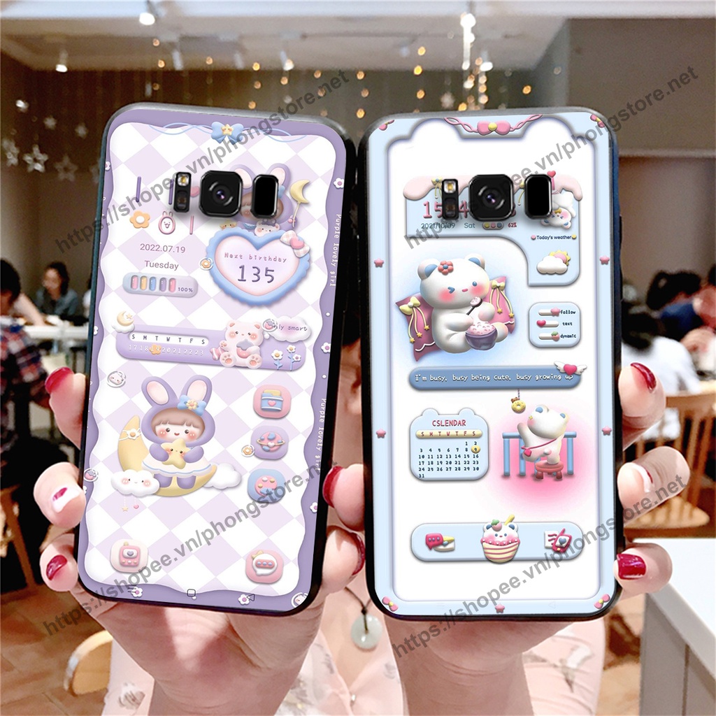 Ốp lưng Samsung S8 / S8 Plus / S8+ gấu trắng hoạt hình 3d cute, giá rẻ