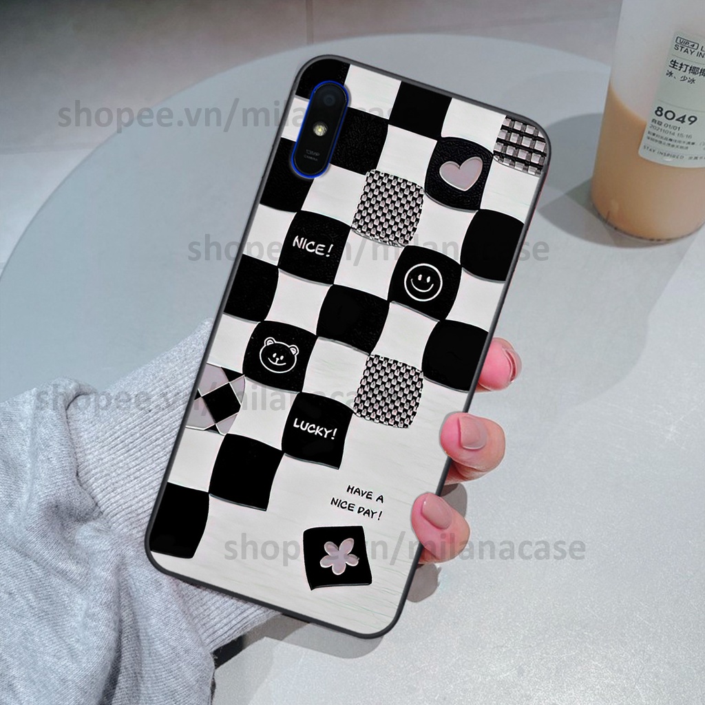 Ốp Xiaomi Redmi 7A / 8A / 9A in hình caro trái tim siêu đẹp, siêu nét đầy phong cách cá tính