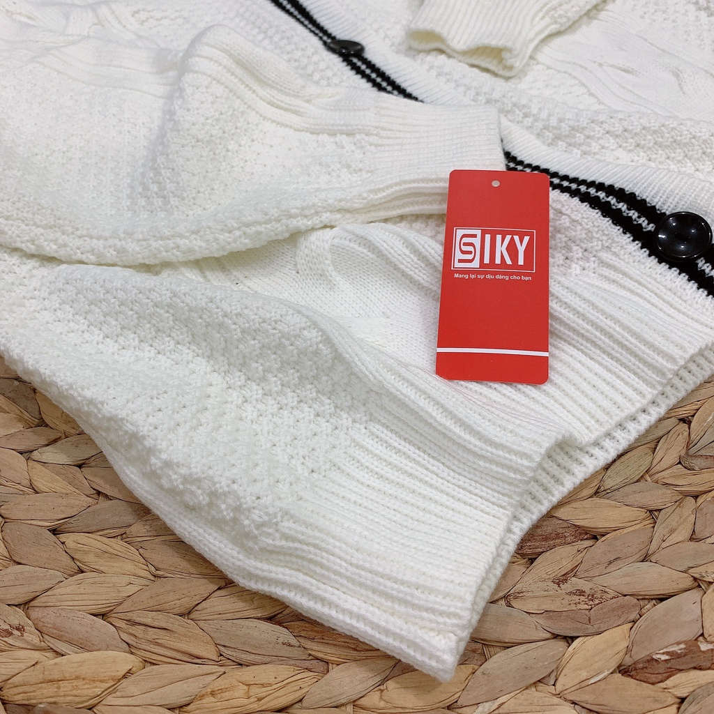 Áo Cardigan Học Sinh Len Thừng Viền Đen Form Rộng SIKY - KL13