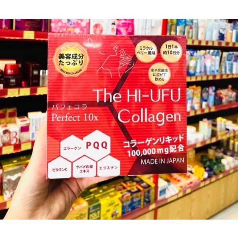 Nước uống đẹp da The Hi UFU Collagen 100.000mg Nhật - Hộp 10 gói
