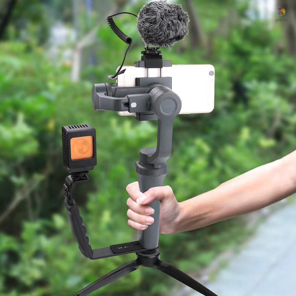 Giá Đỡ Mở Rộng Hình Chữ L + 2 Đế Gắn Thay Thế Cho Tay Cầm Chống Rung DJI OSMO Mobile Zhiyun Smooth 4