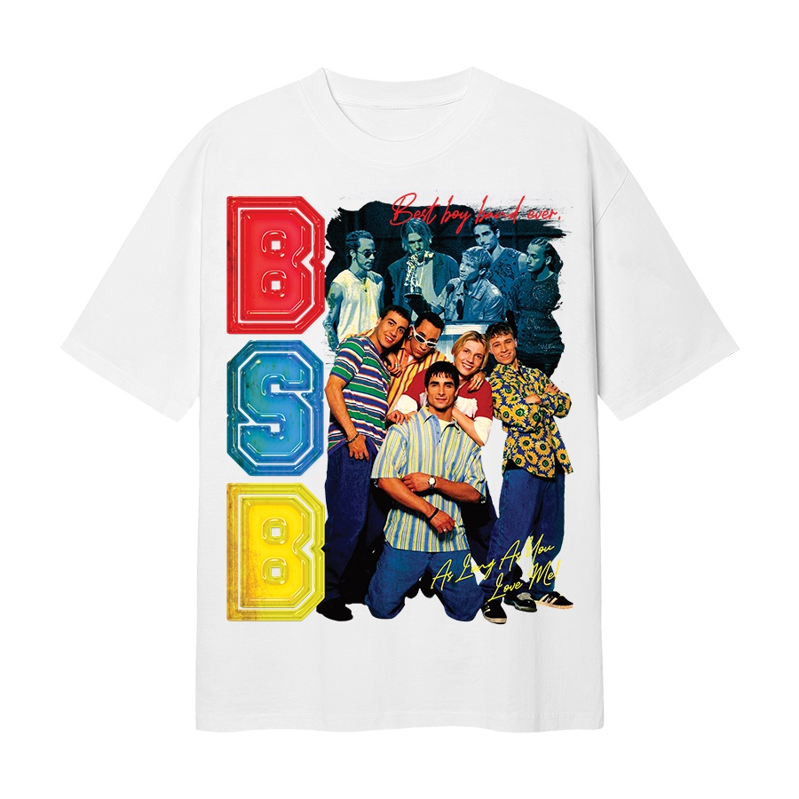 BLANK | Áo Thun BACKSTREET BOYS Tay Lỡ Unisex - Đen/Trắng Cổ Tròn