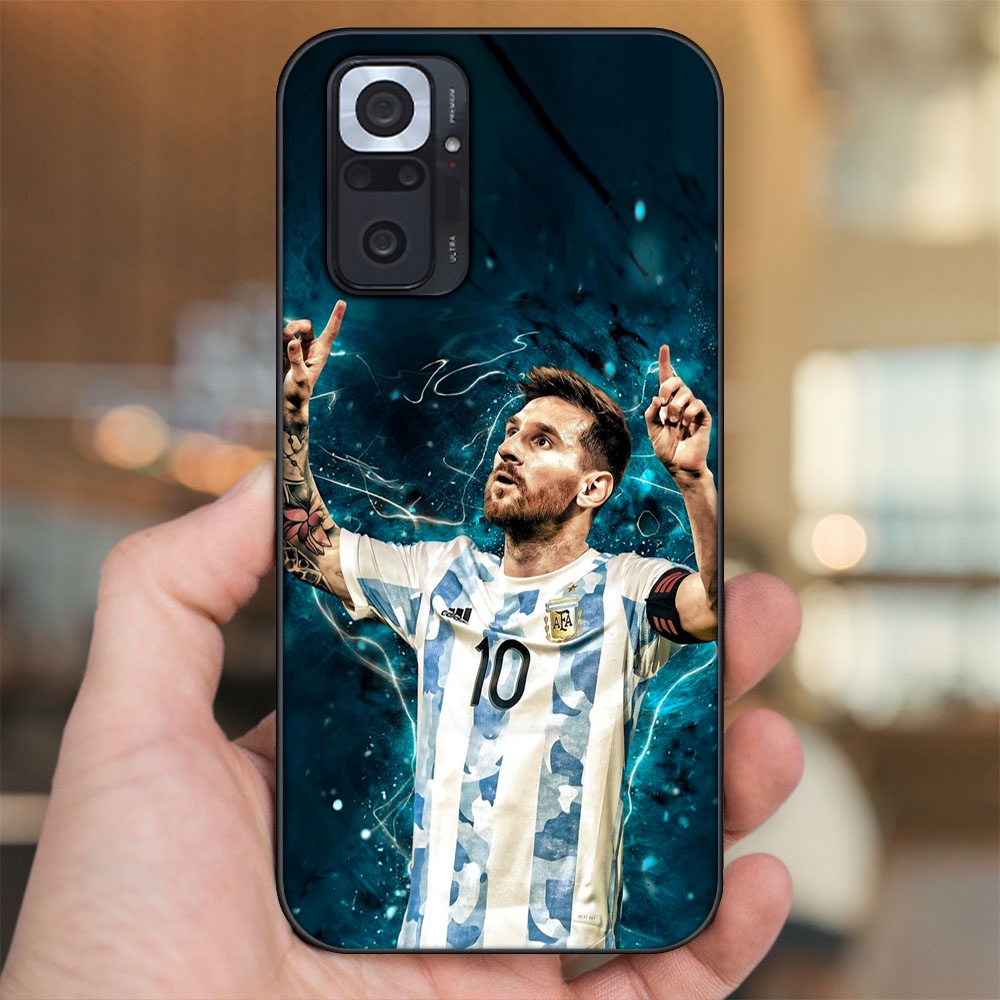 Ốp lưng Xiaomi Redmi Note 10 Pro viền đen in hình Lionel Messi Barcelona PSG
