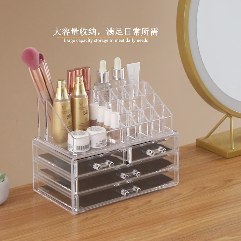 TỦ/ KHAY/ KỆ TẦNG ULZZANG NHIỀU NGĂN ĐỰNG MỸ PHẨM ĐỒ SKINCARE PHỤ KIỆN CHO BÉ ĐỂ BÀN DECOR SANG TRỌNG