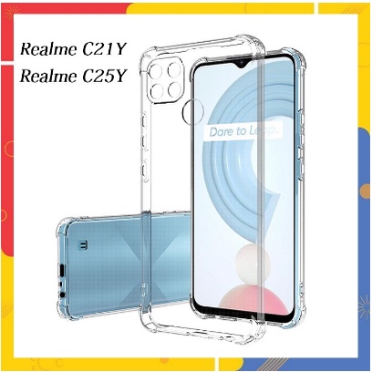 Realme C21Y / C25Y ỐP lưng trong suốt chống sốc 4 Góc Cạnh chất liệu silicon bền dẻo Có Viền Bảo Vệ 