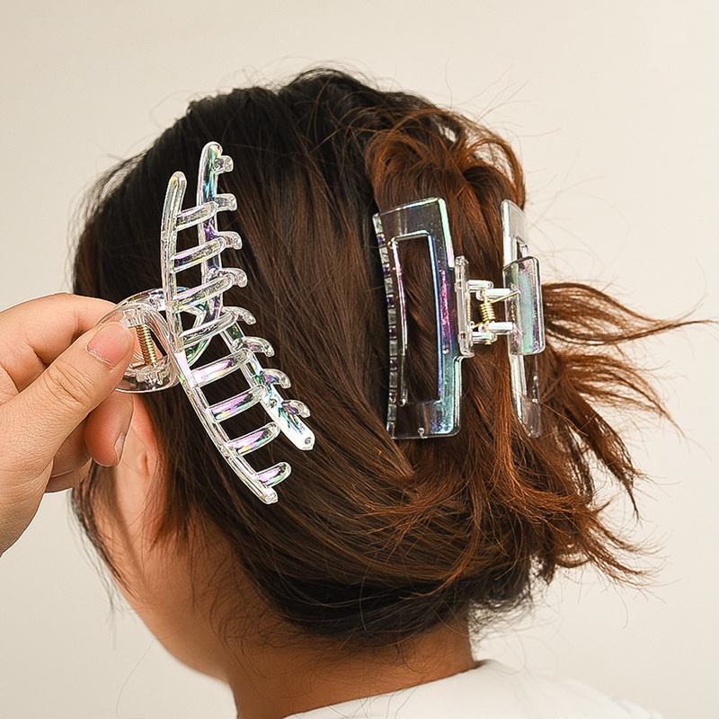 Kẹp Tóc Đuôi Ngựa / Kẹp Tóc Trong Suốt Đính Ngọc Trai Đơn Giản Thời Trang Cho Nữ