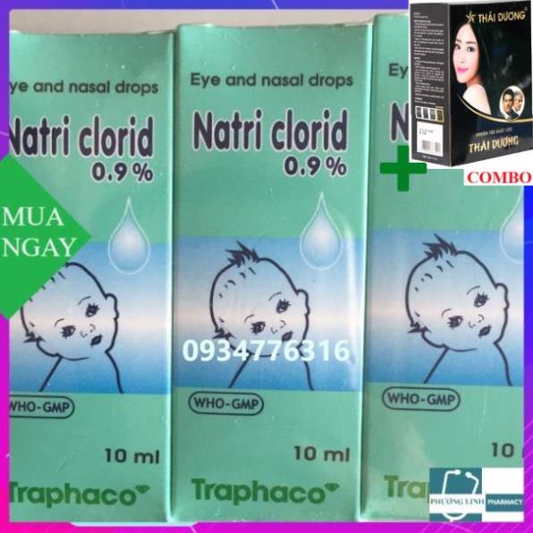 Combo Gội Là Đen Thái Dương+ Nước muối sinh lý Nacl 0,9% Traphaco nhỏ mắt, mũi