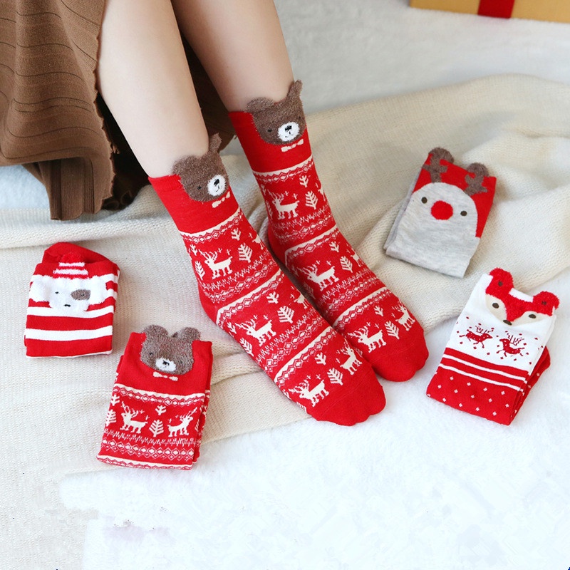 Vớ cotton Cổ Trung Họa Tiết Hoạt Hình Phong Cách Nhật Bản Thời Trang Xuân Thu Cho Nữ