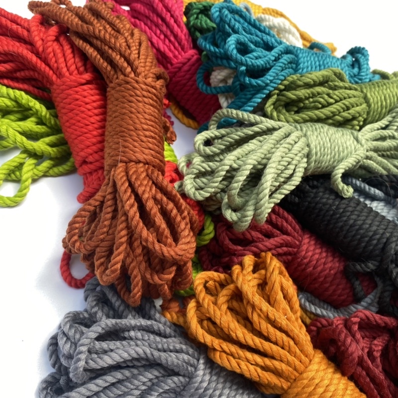Bó 10mét dây thừng cotton màu size 5mm đủ màu làm handmade trang trí gói quà,gói hàng