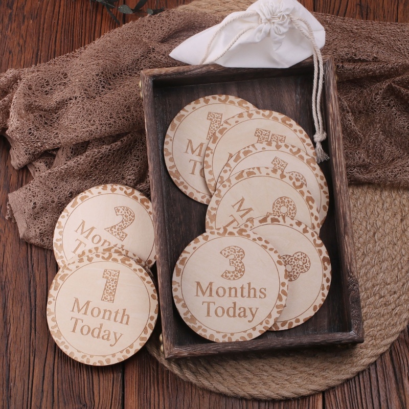 Set 12 Tấm Thẻ Ảnh Đánh Dấu Cột Mốc Phát Triển Theo Tháng Làm Phụ Kiện Chụp Ảnh