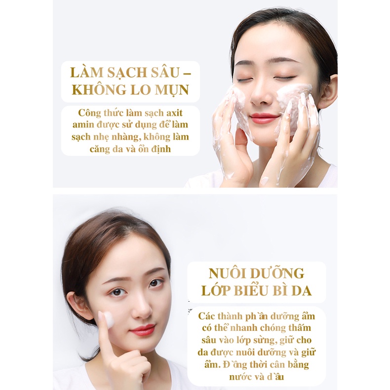 Sữa rửa mặt dịu nhẹ làm sạch sâu giảm mụn trắng sáng da giảm thâm massage lỗ chân lông dưỡng ẩm 500g