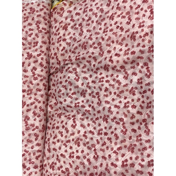 Vải voan thêu hoa nhí may áo - đầm - váy - áo dài