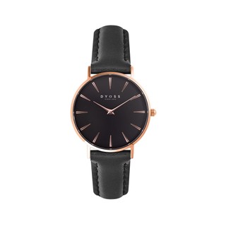 Đồng hồ dyoss - nữ - autumn black - dây da đen