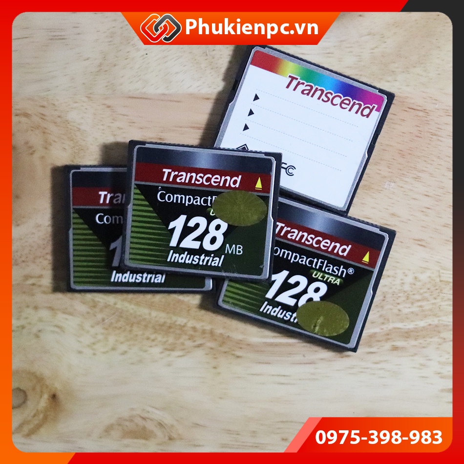 Thẻ nhớ CF Compact Flash Card Transcend chuẩn công nghiệp industrial 128MB chuyên dùng cho máy CNC
