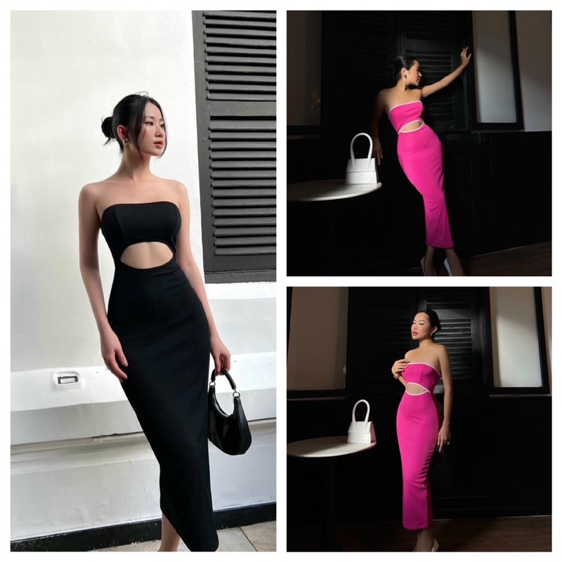 ĐẨM BODY ỐNG DÁNG DÀI HỞ BỤNG SEXY FORM CHUẨN ÔM SÁT TÔN DÁNG SIÊU ĐẸP CHO BẠN GÁI( CHẤT LEN TĂM QC CO GIÃN 4C)