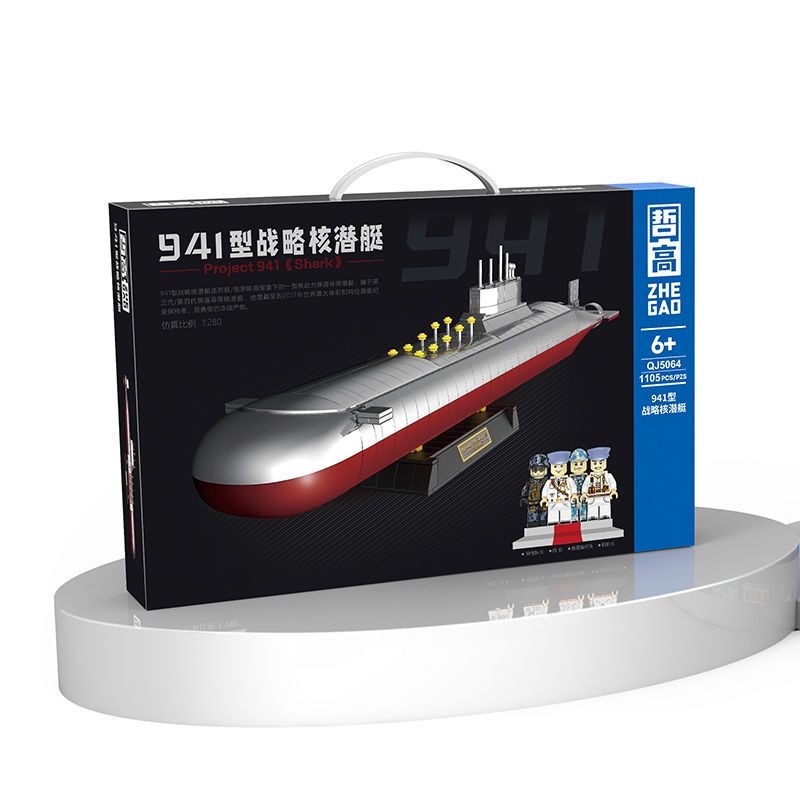Đồ chơi Lắp ráp mô hình Technic ZHEGAO QJ5063 QJ5064 Type 092 và 941 tàu ngầm ngư lôi