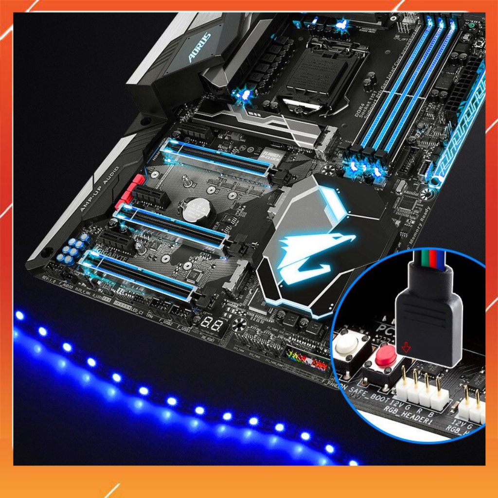 Dây led sync main 12V RGB  Aura Sync, RGB Fusion, MSI Mystic Light, ASrock RGB