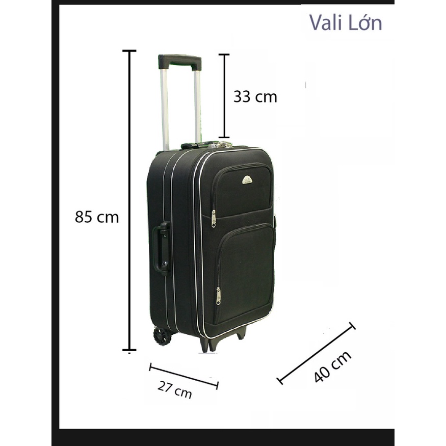 Vali Du Lịch Kéo Tay BI& TI màu đen có nắp 24 Inch