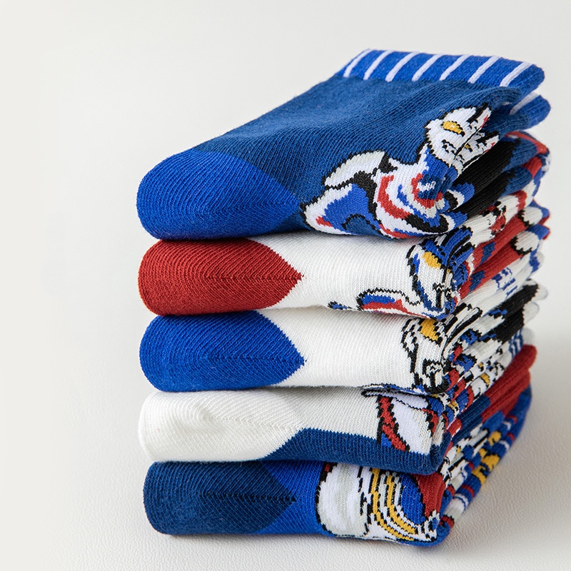 Vớ Cotton Nguyên Chất Thoáng Khí Họa Tiết Hoạt Hình WAFNHA D690 Cho Bé
