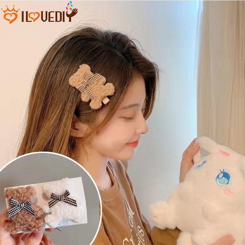 [Bán Chạy] [Kẹp Tóc Gấu Bông Thu Đông] [Kẹp Tóc Hình Hoạt Hình Hàn Quốc Ngọt Ngào Đáng Yêu Cho