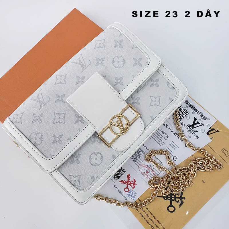 Túi xách dauphine hoa trắng fullbox