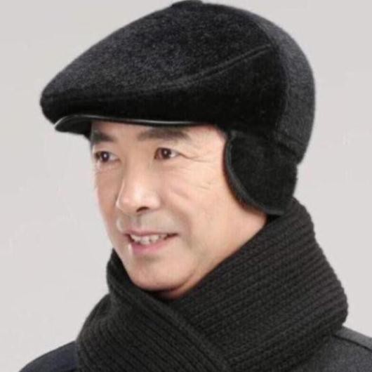Mũ nam trung niên, Mũ nồi cho ông và bố chất vài nỉ 2 lớp cao cấp có bịt tai rất ấm. ĐT.Lv
