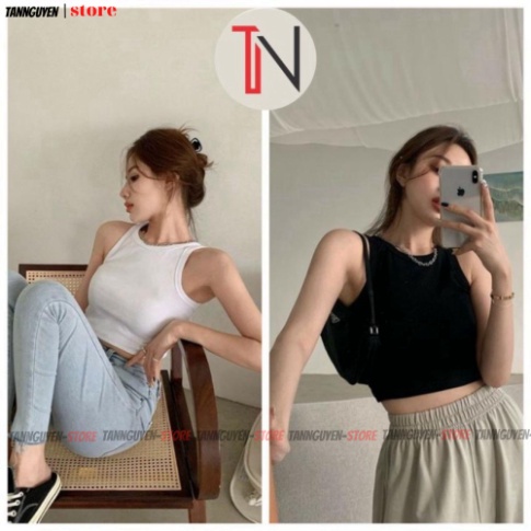 Áo Thun Nữ Ba Lỗ , Sát Nách croptop dáng ôm Chất Cotton mềm mịn Co Giản - tannguyen_store