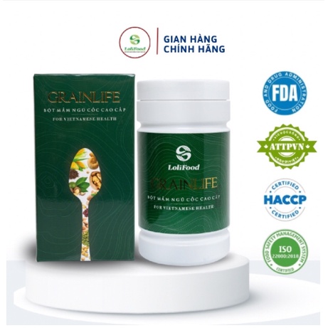 Bột mầm ngũ cốc cao cấp Lolifood Grainlife giàu dinh dưỡng tăng cân giảm cân an toàn (hộp 500gr)