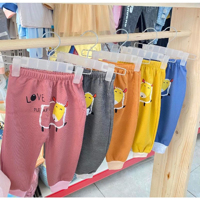 Quần dài tăm nhung lót lông mông thú size 6-12kg cho bé