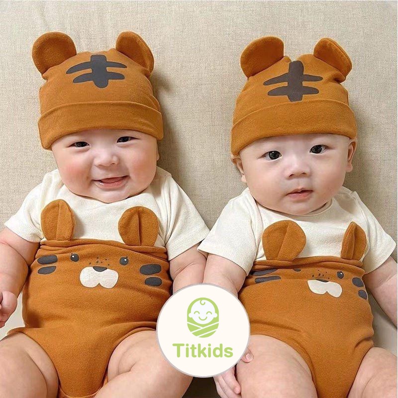 Body chip liền thân Kèm mũ , bodysuit cho bé, bộ body cho bé mẫu quần áo sơ sinh cho bé 0-12M