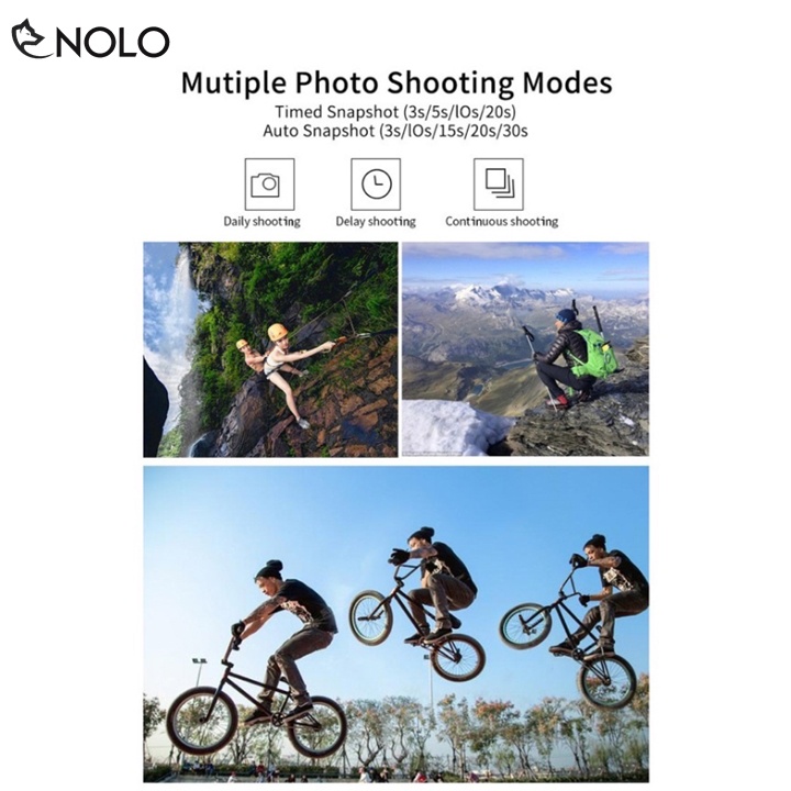 Camera Hành Trình Pin Sạc Sportcam SJ400 Phân Giải FullHD 1080p Chống Nước Chống Bụi Gắn Xe Đạp Xe Máy Thể Thao