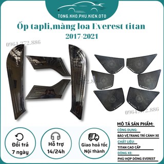 Ốp Tapli Cánh Cửa, Màng Loa Xe Ford Everest 2017-2018-2019-2020-2021, chất liệu TiTan Cao Cấp