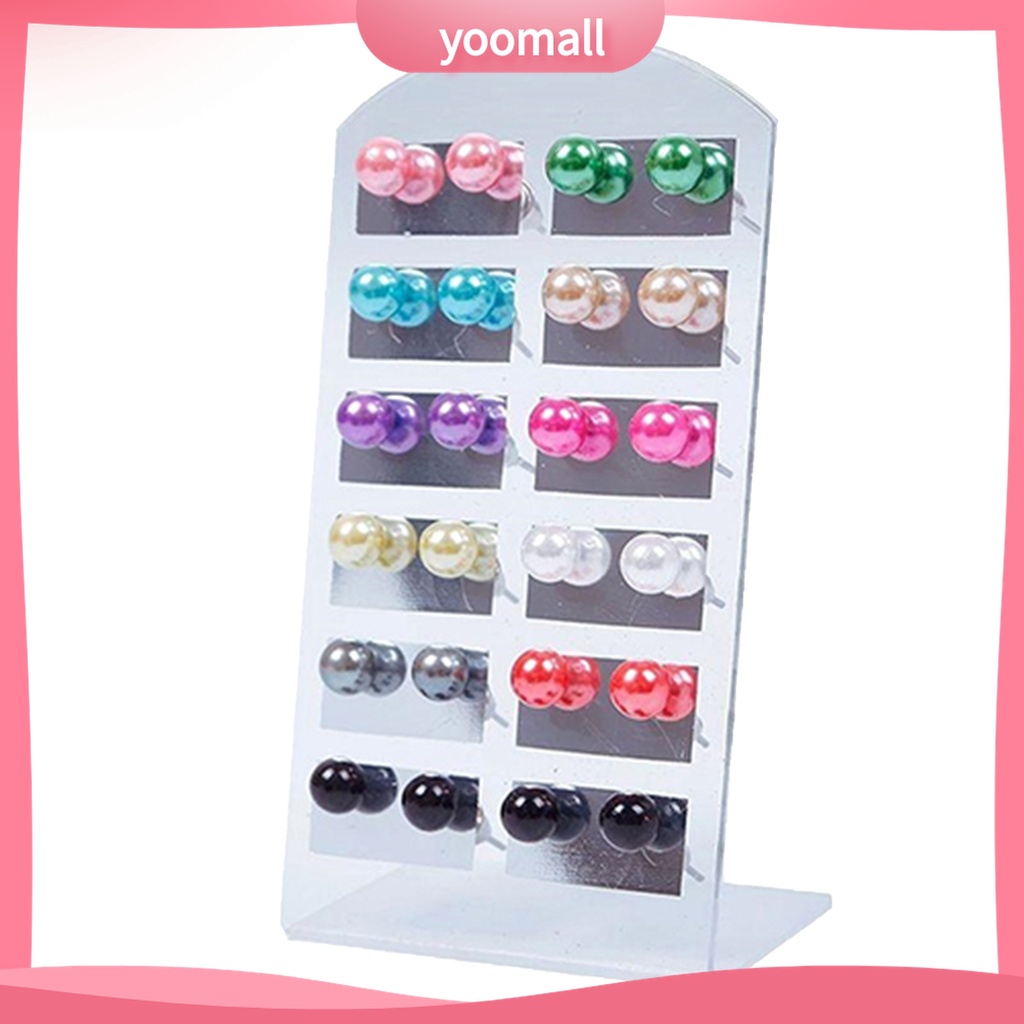 (Yoomall) 12 Đôi Bông Tai Ngọc Trai Giả Thời Trang Cho Nữ