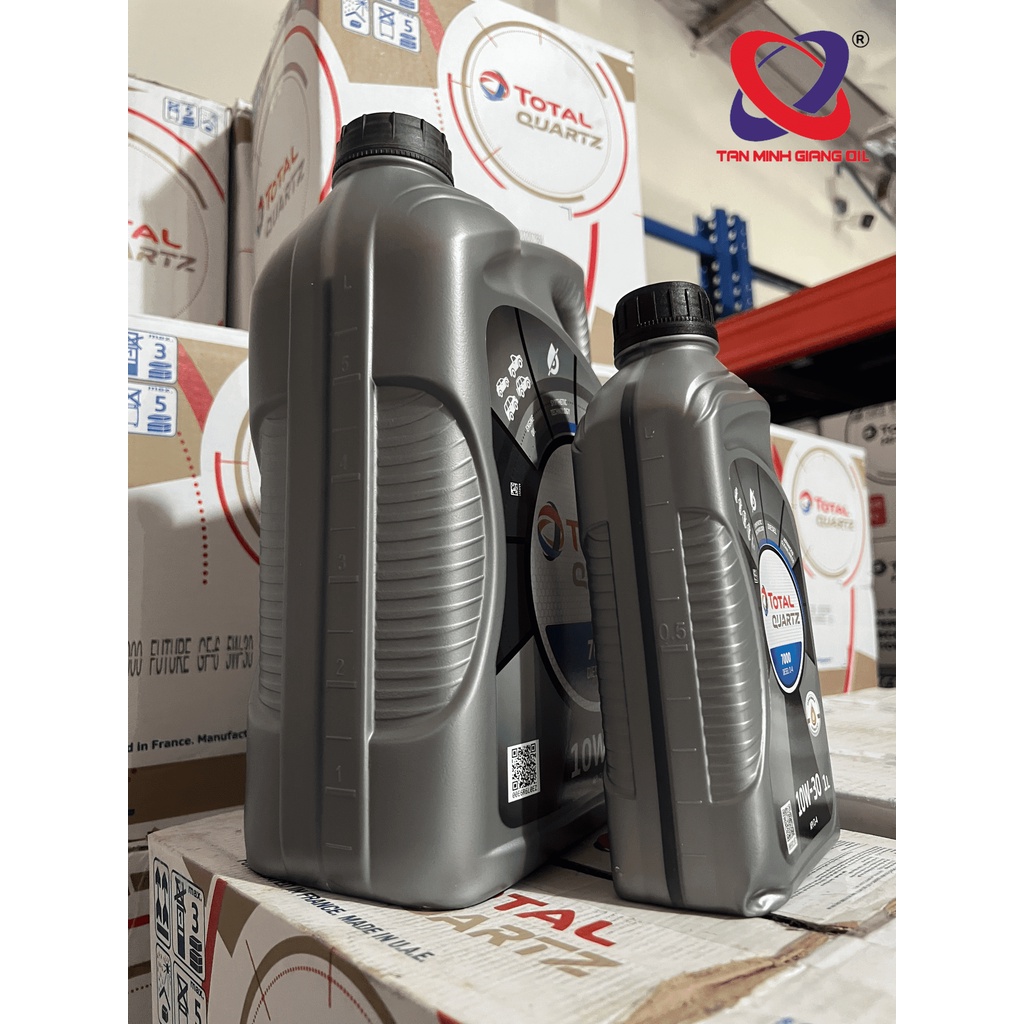 7L Nhớt động cơ ô tô diesel TOTAL QUARTZ D.7000 CI-4 10W30 combo 6L + 1