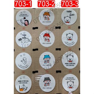 MẪU MỚI 2022 1 CUỘN 2400 nắp hình đẹp, Màng ép cốc nhựa dễ thương,  ly pp mã 703.