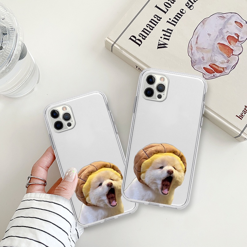 Ốp lưng iphone chó đội mũ hài hước ốp trong suốt bảo vệ camera 6/7plus/8/8plus/x/xr/xs/11/12/13/14/pro/max/plus/promax