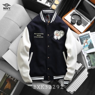 (BIGSIZE NAM 80kg-130kg) ÁO KHOÁC BOMBER XANH PHỐI KEM