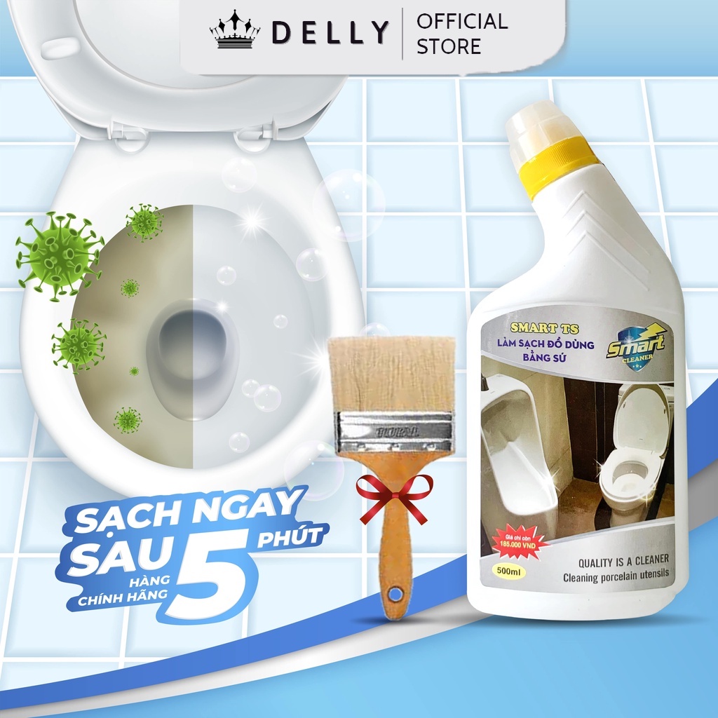 Nước Tẩy rửa làm trắng đồ dùng bằng sứ SMART TS - Vệ Sinh bồn cầu, bồn tắm, bồn rửa mặt - Sạch trong 5 phút