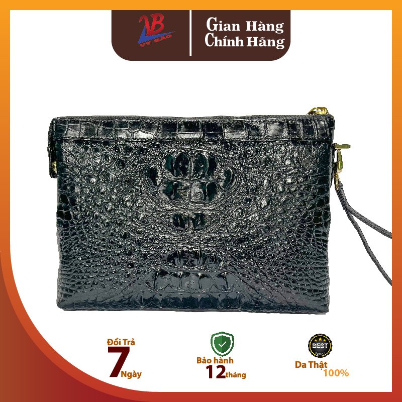 Túi Clutch cầm tay da thật cá sấu màu Đen mã sp Clutch-GG261845M1