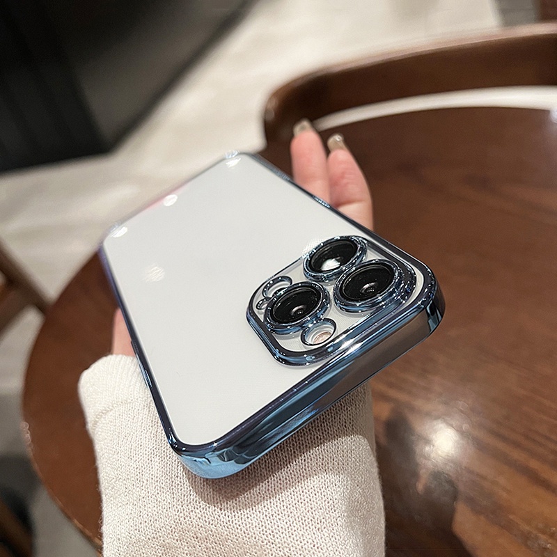 Ốp Điện Thoại Mềm Chống Sốc Bảo Vệ Ống Kính Máy Ảnh Cho iPhone 14 13 12 11 Pro Max Mini XS XR X 8 7 Plus