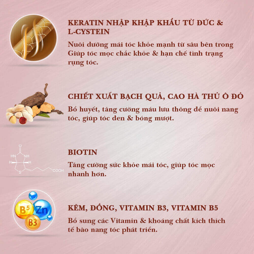 Viên uống Ngăn Rụng Tóc, Bổ Sung Dưỡng Chất Cho Tóc Dày, Mượt, Chắc Khỏe Welhair for Women Dân Khang (hộp 30 viên)