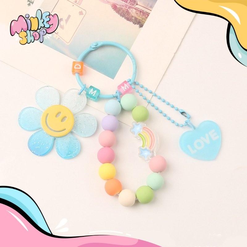 Móc Khoá Hoa Mặt Cười Đẹp Dễ Thương Cute Quà Tặng Ý Nghĩa Phụ Kiện Túi Xách Balo Oto Cặp Xách Đáng Yêu 02MKH -Minkey