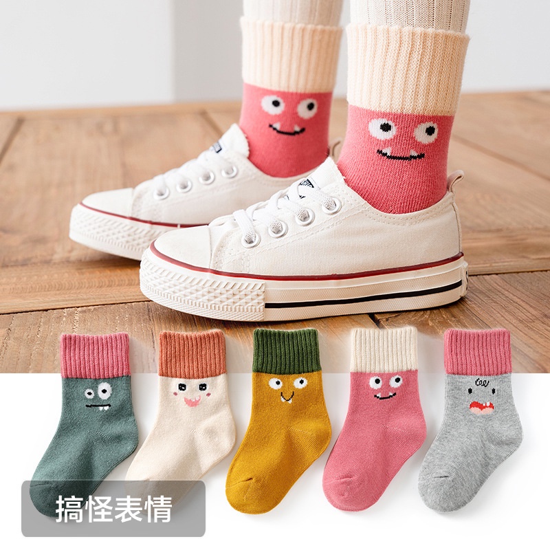 Vớ Ống Trung Bình Họa Tiết Hoạt Hình Thời Trang Xuân Thu Cho Bé TTC409