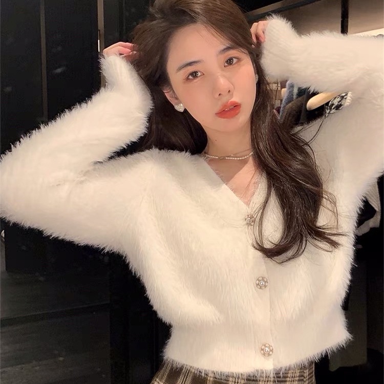 Áo khoác cardigan SUXI dệt kim tay dài phong cách Hàn Quốc thời trang mùa đông dành cho nữ