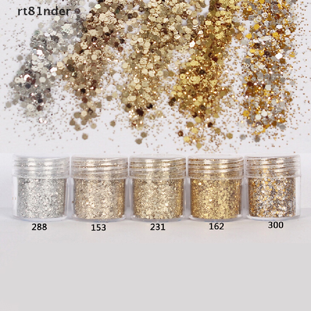 Lọ Bột Kim Tuyến Lấp Lánh 3D Màu Sắc Bạc Trang Trí Móng Tay Nghệ Thuật 10ml