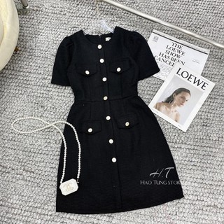Váy Dạ Tweed phối tay sơ mi bèo ( ảnh thật chụp sàn)