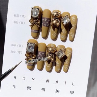 Set 10 charm gấu,charm tim đồng size to trang trí móng